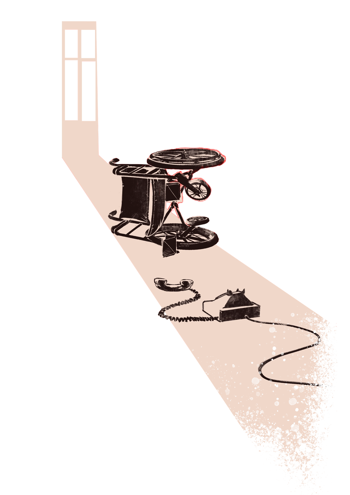 The Door Number 9 — Key art of Leonard's wheelchair and window shadow